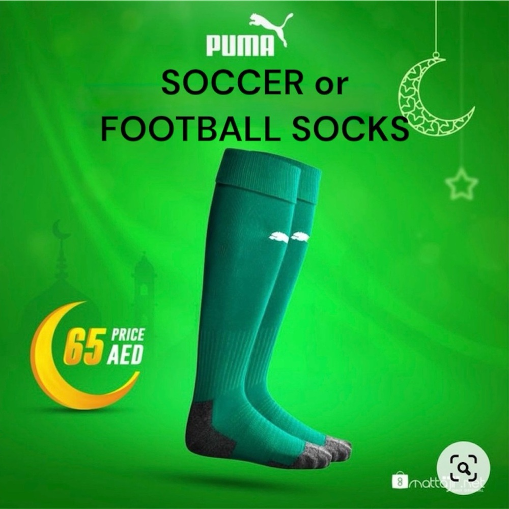 NEW PUMA Liga Core Football Soccer Socks - Pepper Green white sz 7-9 team sports